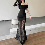 2025 style popular summer new women's clothing fashion solid color lace delicate flower pattern long skirt skirt