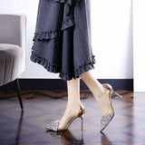 Dignified Rhinestone Bow Stiletto Wedding Shoes  Spring and Summer New Versatile Factory Direct Supply Ladies High Heel Pumps