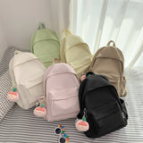 Spring New Cross-Border Korean Style Solid Color Nylon Student Backpack Simple Fresh Men's and Women's Backpack