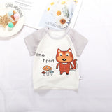 themeisles Baby Short-Sleeved T-shirt Summer Children's Thin Tops Combed Cotton Newborn Clothes 0-3 Years Old Baby Half Sleeve