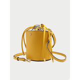 Bucket bag Cross pattern cowhide women's bag Niche design bag 2021 new early spring tide women's handbag women