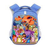 Cross-Border Stitch Cartoon Primary School Student Double-Layer Schoolbag Stitch Burden Reduction Large Capacity Spine-Protective Backpack