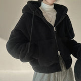 THEMEISLES Hot trade lamb wool coat women's autumn and winter fleece thickened lamb wool sweater Korean version cardigan top  short