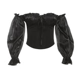 2025 style popular autumn new women's clothing fashionable and elegant black corset with pleated skirt