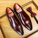 2025 's new large-size leather shoes men's breathable casual foot-covering lazy foot-covering pointed formal business leather shoes
