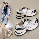 themeisles Summer New Women's Dad Shoes Thick Sole Increased Slim Fit Women's Shoes Breathable Celebrity Same Style Sneaker
