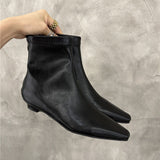 2025  Temperament Low Heel Square Head Fleece Short Boots Women's popular Autumn and Winter New Simple Women's Boots Short Boots  Skinny Boots