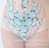 2025 Nightclub women's breast G219/sexy see-through dress evening lace hollow transparent deep V-neck long performance