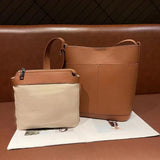 2025 Leather women's bag bucket bag first layer cowhide togo leather shoulder bag messenger bag versatile leisure commuting New 773