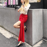 2025 style popular summer new women's clothing design sense white slim-fitting waist shirt bow skirt