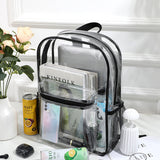 In Stock Cross-Border Waterproof Transparent Backpack  Hot Sale PVC Large Capacity Storage Bag Student Schoolbag