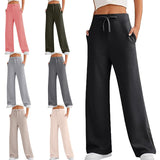 THEMEISLES  Cross-border  Women's Autumn Casual Loose Wide Leg Sports High Waist Pants Comfortable and Light