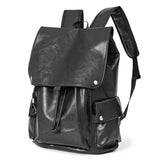 New Vintage Backpack Trendy Men's Youth College Backpack Schoolbag PU Leather Wholesale Hot Men's Bag