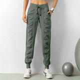 THEMEISLES Pleated Slim-Fit Fitness Sports Pants Female Loose-Fit Tappered Trousers Running Pants Casual Quick-Drying Trousers Harem Pants Thin Cross-Border