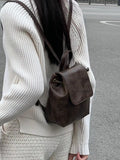 THEMEISLES Xiaohongshu Same Style Texture Small Retro American Brown Backpack New Ins Simple All-Match Shoulder Bag
