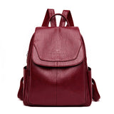 Fashion Backpack Female  New Versatile Large Capacity Soft Leather Backpack Bag Student Schoolbag Outdoor Travel Ladies Bag