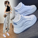 2025  spring new ins Korean version of thick-soled high-top little white shoes for women's tide students running casual board shoes for women SH888