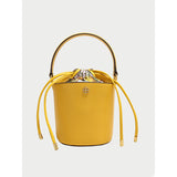 Bucket bag Cross pattern cowhide women's bag Niche design bag 2021 new early spring tide women's handbag women