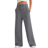 THEMEISLES  Cross-border  Women's Autumn Casual Loose Wide Leg Sports High Waist Pants Comfortable and Light