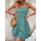 2025   European and American Hot V-neck Strap Slim Fit Dress European and American Summer Sexy Hot Girl Style