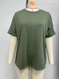THEMEISLES Cross Border Foreign Trade  Summer New Women's plus Size Casual Short Sleeve Loose T-shirt Top Women