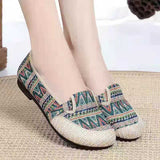 themeisles Women's Shoes Summer New Old Beijing Cloth Shoes Mother's Shoes Ethnic Style Woven Cloth Shoes Soft Bottom Breathable Cotton and Linen Women's Shoes