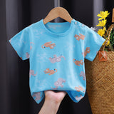 themeisles Children's Short-Sleeved T-shirt Cotton Girls' Summer Clothes Baby Children's Summer Clothing New Boys' Tops One Piece Dropshipping