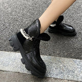 themeisles  fashion inspo    New Winter Warm Women's Ankle Boots Pearl Chain Thick Bottom Snow Boots Fashion Women's Boots Wool Fur Boots Youth Boots
