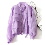 themeisles  New Summer Korean Sun Protection Clothing Coat Women UV-proof Thin Loose Casual Female Pocket Windbreaker Jacket Tops Lady