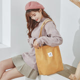 themeisles  Fashion Outdoor Leisure Shopping Bag Shoulder Bags Women New Corduroy Canvas Bag Girl Travel Party Organizer with Button Handbag