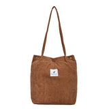 themeisles  Fashion Outdoor Leisure Shopping Bag Shoulder Bags Women New Corduroy Canvas Bag Girl Travel Party Organizer with Button Handbag