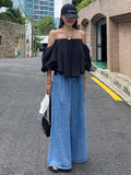themeisles Urban Blue Wide Leg Jean Pants