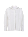 themeisles Solid Color Buttoned Loose Long Sleeves Lapel Blouses&Shirts Tops