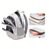 3-Piece Daisy Print Backpack Set - Spacious Zipper Closure Daypack with Lining, Detachable Lunch Bag, and Pencil Case - Perfect Student Back to School Gift for Boys and Girls