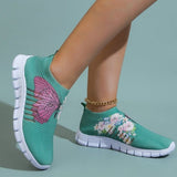 themeisles - Cyan Casual Patchwork Printing Round Comfortable Shoes