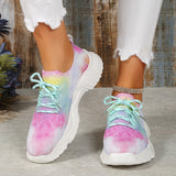 themeisles - Orange Casual Sportswear Patchwork Tie-dye Round Comfortable Out Door Sport Shoes