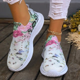 themeisles - White Casual Patchwork Printing Round Mesh Breathable Comfortable Out Door Shoes