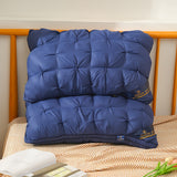 2pcs Twisted flower star hotel high and low pillow, home non-collapse cervical pillow core, washable pillow core, outdoor camping pillow