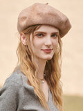 themeisles Simple Keep Warm Solid Color Beret Hats&Caps