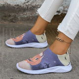 themeisles - Halloween White Casual Patchwork Printing Round Comfortable Shoes