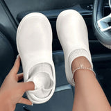 themeisles - White Casual Living Patchwork Solid Color Round Keep Warm Comfortable Flats Shoes