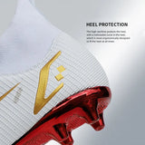 High Top Football Boots FG High-end Electroplating Sole Dual Color Football Shoes For Adults Outdoor Anti Slip Training Shoes