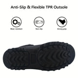 Men's Cozy Winter Snow Boots with Fluffy Warm Lining, Non-Slip Rubber Sole, Durable Fabric & Lace-Up Short Boot Design
