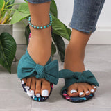 themeisles - Green Casual Daily Patchwork With Bow Round Comfortable Shoes