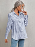 themeisles Urban Leopard Long Sleeves Lapel Blouse