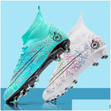 Soccer Shoes Fg/Tf Society Mens Football Boots Grass Anti-Slip Outdoor Training Cleats Futsal Sneakers Children Sports Footwear 240611 Dhroi