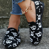 themeisles - Halloween Black Casual Patchwork Round Comfortable Shoes