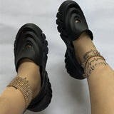 themeisles - White Casual Daily Hollowed Out Patchwork Solid Color Round Comfortable Shoes