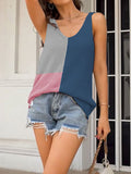 themeisles Multi-Colored Sleeveless V-neck Vest Top