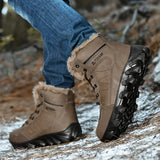 Men's Winter Snow Boots - Waterproof, Anti-Slip & Warm with Plus Velvet Lining for Skiing and Outdoor Activities